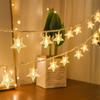 Luces de Cadena de Colores Estrella y Luna Populares de LED Transfronterizas Adornos Colgantes para Decoración de Fiesta al Aire Libre Estrella de Cinco Puntas de Cumpleaños