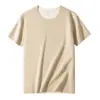 Terciopelo de Seda de Morera de Lana Ropa Interior Térmica sin Costuras de Manga Corta para Hombre Camiseta Interior de Invierno Cuello Redondo Ropa de Otoño Moda Masculina