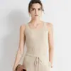 Cuello redondo mujeres cachemira completa tejido grueso raya color sólido sin mangas básico ajustado adelgazante otoño e invierno Nuevo tejido pequeño de tirantes