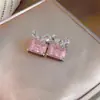 Brincos de Tarraxa de Laço com Zircônia Super Brilhantes Moda Verão Doce Fresca Versáteis Leve Luxo Toque de Alto Padrão Acessórios de Brincos de Nicho