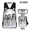 2020 Nuevo Producto Husky Tela Oxford Moda para Hombres y Mujeres Mochila Estampada en 3D Set