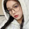 Óculos de Grau com Armação Grande para Homens e Mulheres, Estilo Xiaohongshu, Design Liso, Estilo Popular de Influenciador, Bloqueio de Luz Azul, Podem Ser Personalizados com Lentes de Grau