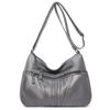Bolsa Maternidade Transfronteiriça Texturizada Retrô de Couro Macio U Bolsa Feminina Outono e Inverno Nova Casual Grande Capacidade Ombro Único Transversal Pequena Bolsa Quadrada