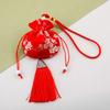 Bolsita de Flor de Ciruelo Colgante de Bolsillo Bordado Antiguo Bolsa de Bendición Pequeña Patrón de Flor de Ciruelo y Dragón Bolsa de Sachet de Peonía Bolsa Vacía