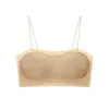 Sujetador de verano strapless sin aros, ultrafino, de tirantes finos, para mujer, sin costuras, anti-exposición, para pechos pequeños, realza y recoge el busto