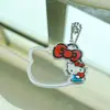 Corea del Sur alta textura amor espejo lindo gato KT ácido acético leopardo espejo de maquillaje llavero colgante de bolso DIY
