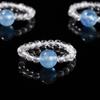 Anel de Cristal Branco Aquamarina Natural 3A Jingdong Jewelry Moda Alto Padrão Nicho Feminino Anel de Dedo Comida Joias Atacado