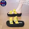 Sandalias de Suela Gruesa para Mujer con Lazo, Nuevas Sandalias Deslizantes de Verano 2026 Casuales que Aumentan la Altura para Uso en Exteriores, Estilo Coreano Sandalias de Playa