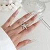 Anillo Abierto de Acero Inoxidable con Forma de Estrella de Mar Transfronterizo Personalidad Tendencia Estilo Minimalista Anillo Simple Versátil Anillo para Dedo Índice