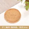Tejido de Ratán Vietnamita Otoño Ratán Oficina en Casa Sala de Té Posavasos Esteras de Lufa Esteras para Tetera Esteras Aislantes del Calor Adornos Tejidos a Mano
