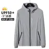 Ropa de Protección Solar Fina de Verano, Chaqueta de Seda Helada para Hombre, Chaqueta Ultra Delgada Transpirable Anti-UV para Protección de la Piel al Aire Libre para Hombre