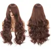 Peruca de Cosplay Transfronteiriça com Franja Lateral Multicolorida 80CM Cabelo Longo Cacheado Universal Peruca de Seda de Alta Temperatura Cobertura Completa da Cabeça Venda por Atacado