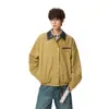 Chaqueta de lona color block estilo americano para primavera/otoño para hombres y mujeres, chaqueta de trabajo casual versátil vintage Detroit, moderna