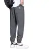 Directamente del fabricante: Pantalones Deportivos Casuales Largos de Hielo de Seda Finos de Verano para Hombre Marca de Moda Talla Grande Jogger Deportivos de Nueve Puntos Versátiles