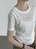 Taochuan 26 Vacaciones de Verano Conjunto de Dos Piezas Camisola con Mascarilla Camiseta para Mujer, Cuello Redondo, Transpirable, Top Versátil H66182