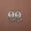 Novos Brincos de Tendência Nacional Estilo Chinês Estilo Antigo para Mulheres, Brincos Longos com Franja de Prata Xizang Estilo Palácio Retro, Joias para Orelha Estilo Étnico