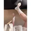 Calcetines de Ballet de Algodón para Primavera y Verano Miu, Calcetines Antideslizantes para Yoga y Pilates, Calcetines Holgados de Color Sólido, Calcetines Accesorios de Moda