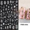 Fornecimento transfronteiriço de novos adesivos de nail art estilo europeu e americano preto e branco cobra rosa linhas geométricas personalizadas adesivos de cola traseira