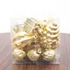 2026 Nuevas Decoraciones Navideñas Bolas Navideñas con Forma de Piña Adornos para Árbol de Navidad Juego de 12 Piezas Caja de Regalo Personalizable