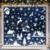 Decoración Navideña Atmósfera Invernal Bastón de Caramelo Papá Noel Pegatina de Vidrio Copo de Nieve Muñeco de Nieve Adhesivo Estático Venta al por Mayor