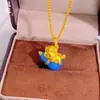 Colgante de Esmalte Chapado en Oro con Diamantes, Presentando una Calabaza de la Suerte, Accesorio de Moda de Lujo Tradicional para el Año Zodiacal del Caballo, para Mujeres