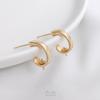 Soportes para Aretes de Perlas Incrustadas de Medio Agujero Forma de C Moda Aretes Chapados en Oro de 14K Lujo Ligero Hecho a Mano DIY Accesorios para Aretes Materiales