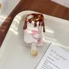 Nuevo Pasador de Acetato de Verano Divertido Dibujo Animado Fresa Chocolate Helado Tiburón Pinza Accesorio para el Cabello de Niña en la Parte Posterior de la Cabeza
