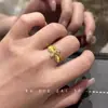 Tecendo Luz Menina ~ Anel Amor dos Sonhos Seiko Anel de Zircônia Escovada Anel Aberto de Luxo Leve Retrô de Alta Qualidade