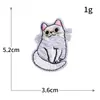 Parche de Gato Lindo de Dibujos Animados Bordado por Computadora Insignia de Animal Mascota Lindo Parche de Tela Bordada DIY Accesorios para Ropa