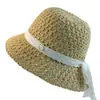 2025 Nuevo Sombrero de Pescador de Moda Estilo Coreano Ala Grande para Mujer Sombrero de Playa de Punto Hueco para Mujer Sombrero de Sombra Plegable de Moda