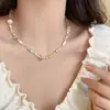 Colar de Miçangas Coloridas Dopamina de Verão para Mulheres, Corrente de Clavícula Fofa e Fresca, Acessório de Colar Versátil para Menina Doce na Primavera