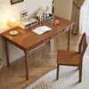 Mesa de Madeira Maciça Preta Estilo Americano Estudo em Casa Quarto Estilo Europeu Estilo Francês Retrô Pequeno Apartamento Mesa para Computador Mesa de Escrita