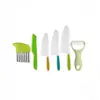 Juego de Cocina de Juguete para Niños Plástico Seguro Cuchillo para Cortar Frutas Cuchillo Pelador Tabla de Cortar Set de Enseñanza de Suplementos Alimenticios para Niños