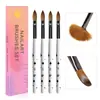 Set de Caja de Plumas para Manicura Talladas con Cristal de Estrella Paquete de Cuatro Pinceles de Manicura de Cristal Pluma de Manicura Tallada Estéreo
