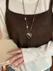 Collar con Cadena para Suéter Retro Acrílico Maillard de Tela de Seda Desplegable Cadena de Suéter de Nicho de Gama Alta Collar de Otoño e Invierno para Mujer