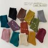 1 par - calcetines para niños 2023 otoño e invierno color liso medio terciopelo calcetines para bebé gruesos cálidos calcetines para niños y niñas