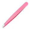 Venta al por mayor del fabricante pinzas para cejas de acero inoxidable de 96 colores, cuerpo recto, boca biselada, pinzas para pestañas, herramientas de belleza para recortar cejas
