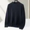 Suéter de Lana para Hombre 100% Lana Otoño e Invierno Engrosado Cuello Medio Lujo Casual Capa Base de Lana Suéter de Merino
