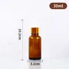 Botellas dispensadoras de esencia cosmética líquida portátiles al por mayor del fabricante, Botellas vacías, Botellas gotero de vidrio ámbar transparente para aceites esenciales