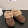 Persona Perezosa Paso Único Slip-On Turbante Medias Zapatos para Mujer Ropa de Exterior 2026 Invierno Nuevo Zapatos de Suela Gruesa con Piel Sintética Birken Zapatos de Algodón