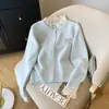 Cardigan Tricotado Elegante Doce Renda Strass Laço Estilo Francês Feminino Outono Inverno Novo Suéter Macio Suave