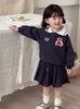 Novedad Primavera 2025 Ropa Infantil Estilo Coreano Estilo Universitario Infantil Conjunto de Falda Plisada Estilo Femenino Camisa Polo Hermanas