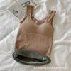 Chaleco térmico de encaje grueso con forro polar para mujer, top térmico con almohadilla para el pecho en el interior y el exterior, ropa interior térmica para la espalda.