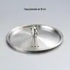 Tazón de Acero Inoxidable 304 para Vino de Arroz Coreano Espesado con Asa Restaurante Tienda de Barbacoa Snack Condimento Tazón Kimchi de Doble Asa