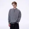 Suéter de Malha Canelada com Gola Henley Retrô Novo para Primavera e Outono para Homens, Top Casual de Lã Cleanfit de Alta Qualidade
