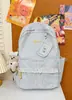 Mochila de Renda Floral Suave Estilo Coreano para Meninas do Ensino Fundamental e Médio, Versátil para Viagens Escolares Diárias e Passeios