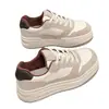 Zapatos de Plataforma con Cordones de Piel Genuina para Mujer 2026 Otoño/Invierno Nuevos Zapatos Versátiles para Mujer Suela Gruesa Aumentadores de Altura Zapatos Blancos Zapatos Deportivos Casuales