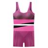 Comércio Exterior Transfronteiriço Conjunto Esportivo Feminino Cor Contrastante Moda Corrida Sutiã Esportivo Peça Única Costas Bonitas Shorts Roupa Íntima Mulheres