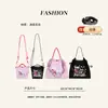 Bolsa de Ombro Bambi Estilo Celebridade Bordada Estilo Japonês Coreano Bolsa Tote Versátil Casual de Mão para Primavera Verão Bolsa Feminina