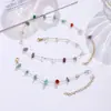 Colar Pulseira de Cascalho Assimétrico Estilo Novo Francês Ins Praia Colorido Doce Conjunto Acessórios de Alta Qualidade